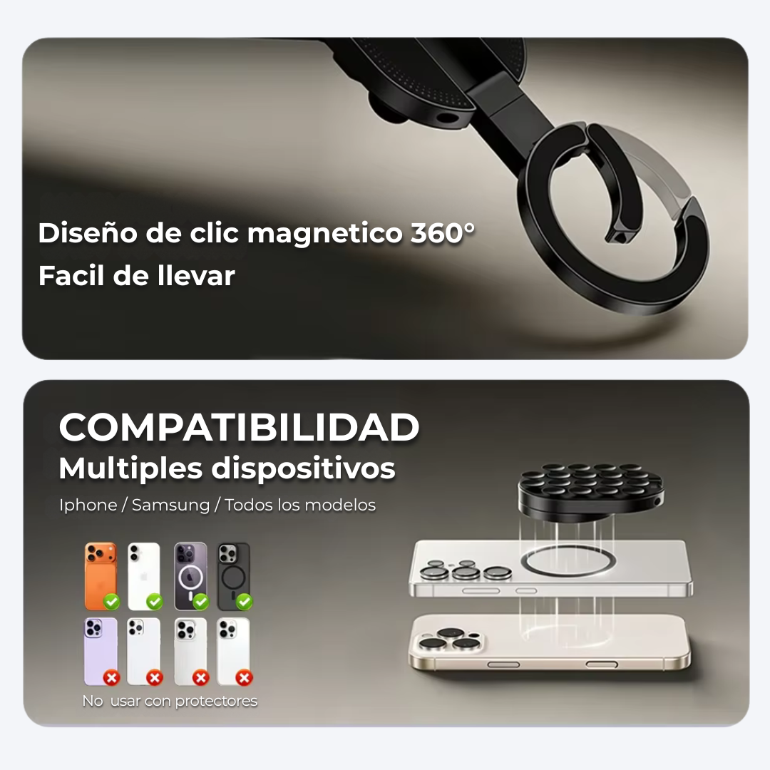 BrackMag™ - Soporte Magnético 3 en 1 y Rotación 360°